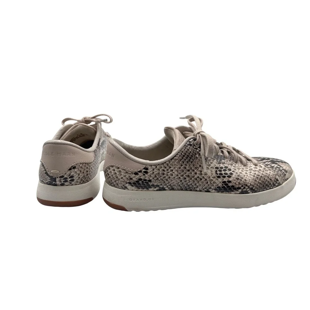 Cole Haan Sneakers Women 8.5 Grey Excellent Snakeskin GrandPro Rally Low Top